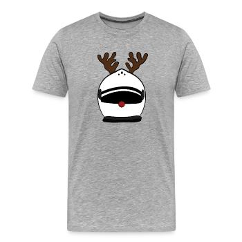 Helm w - Männer Premium Bio T-Shirt - Grau meliert - Vorne - Damien (186cm)