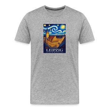 Leipzig - Men's Premium Organic T-Shirt - heather grey - Front - Damien (186cm)
