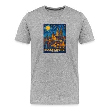 Regensburg - Men's Premium Organic T-Shirt - heather grey - Front - Damien (186cm)