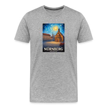 Nürnberg - Männer Premium Bio T-Shirt - Grau meliert - Vorne - Damien (186cm)