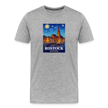 Rostock - T-shirt bio Premium Homme - gris chiné - Devant - Damien (186cm)