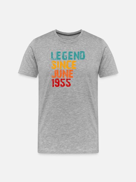 Legend 1955 70e verjaardagscadeaus voor mannen vrouwen 70 - Mannen premium biologisch T-shirt - grijs gemêleerd