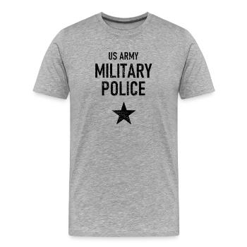 US Army - Military Police - Militär Polizei - USA - Men's Premium Organic T-Shirt - heather grey - Front - Damien (186cm)