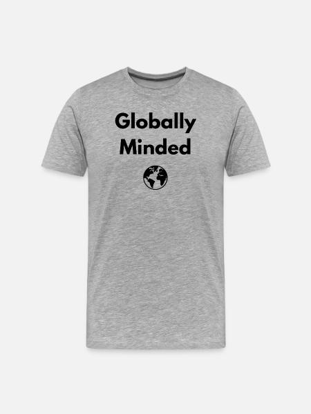 Globally Minded – Travel Shirt - Männer Premium Bio T-Shirt - Grau meliert