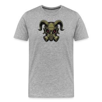 Diabolique Démon Masque Halloween Effrayant Gothique - T-shirt bio Premium Homme - gris chiné - Devant - Damien (186cm)