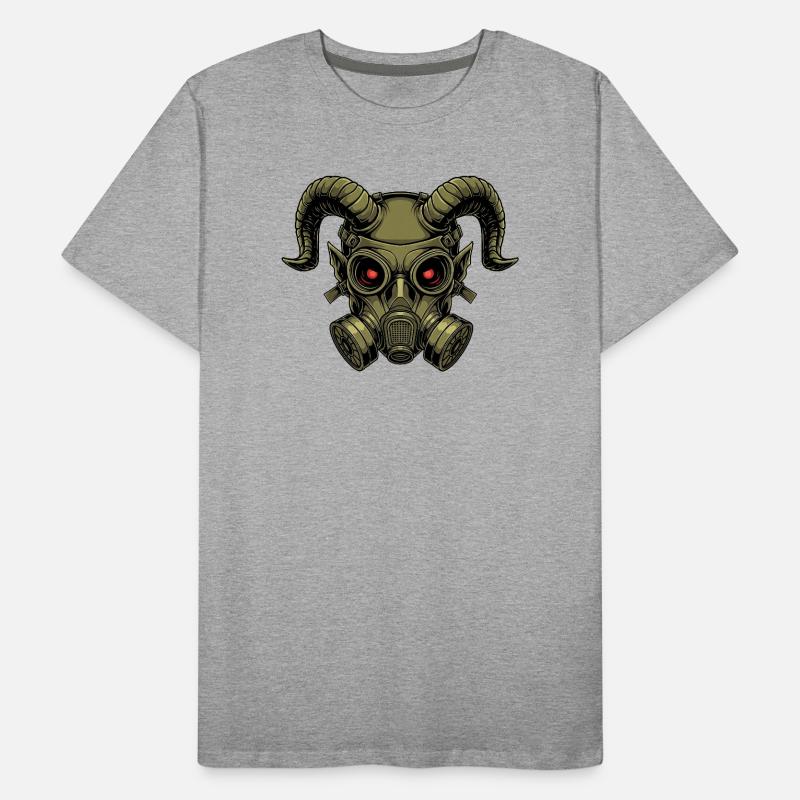 Devilish Demon Mask Halloween Creepy Gothic Men's Premium Organic T-Shirt