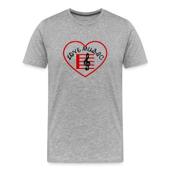 Cœur Rouge - Comédie Musicale - T-shirt bio Premium Homme - gris chiné - Devant - Damien (186cm)