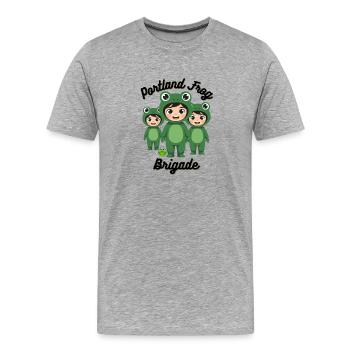 Portland Frosch-Brigade - Männer Premium Bio T-Shirt - Grau meliert - Vorne - Damien (186cm)