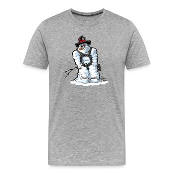 1421-Michel-en-neige - T-shirt bio Premium Homme - gris chiné - Devant - Damien (186cm)
