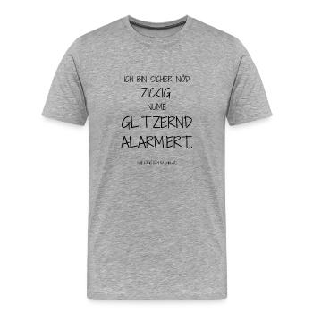 Design affirmatif – l’ironie rencontre la vie quotidienne - T-shirt bio Premium Homme - gris chiné - Devant - Damien (186cm)