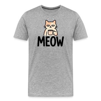 Morgenmuffel - Männer Premium Bio T-Shirt - Grau meliert - Vorne - Damien (186cm)