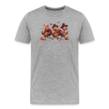 Thanksgiving Truthahn Baby - Männer Premium Bio T-Shirt - Grau meliert - Vorne - Damien (186cm)