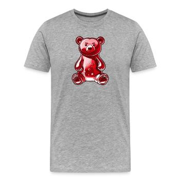Gummibär Rot - Männer Premium Bio T-Shirt - Grau meliert - Vorne - Damien (186cm)
