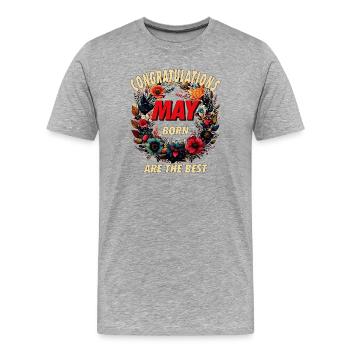 CONGRATULATIONS MAY - Men's Premium Organic T-Shirt - heather grey - Front - Damien (186cm)
