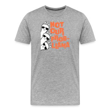 Not our Problama 3 Lamas Freunde Team Sonnenbrille - Männer Premium Bio T-Shirt - Grau meliert - Vorne - Damien (186cm)