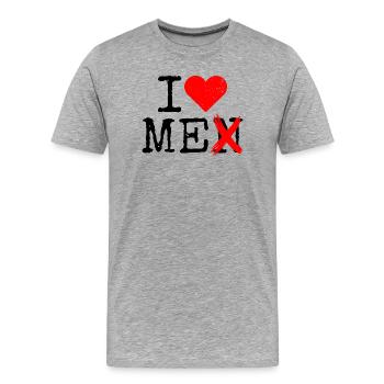 I Love Me Men Ich Liebe Mich Selbstliebe Frauen - Männer Premium Bio T-Shirt - Grau meliert - Vorne - Damien (186cm)
