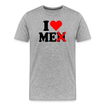 I Love Me Men Ich Liebe Mich Selbstliebe Frauen - Männer Premium Bio T-Shirt - Grau meliert - Vorne - Damien (186cm)