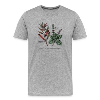 Cinnamon & Basil - Botany - Men's Premium Organic T-Shirt - heather grey - Front - Damien (186cm)