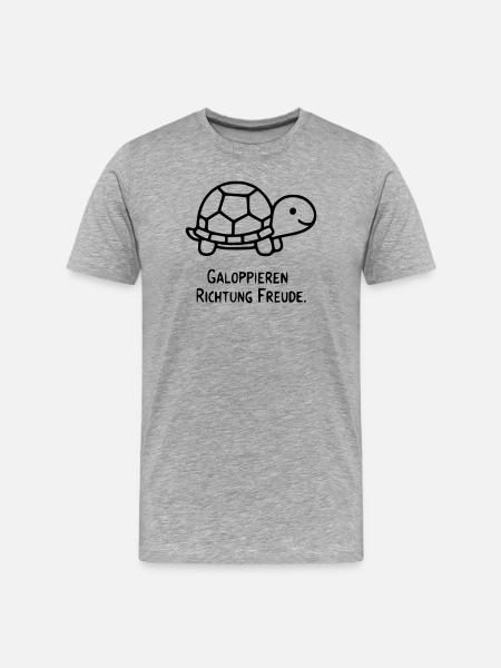Turtle Saying | Gallop towards joy - Men's Premium Organic T-Shirt - heather grey