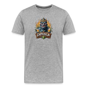 Zapfzilla King Dino Beer - Men's Premium Organic T-Shirt - heather grey - Front - Damien (186cm)