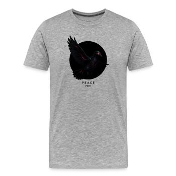 Cybercolombe de la paix – Guerre, IA et progrès - T-shirt bio Premium Homme - gris chiné - Devant - Damien (186cm)
