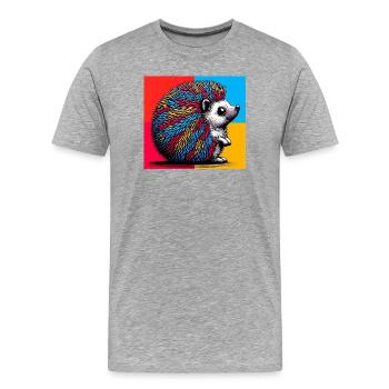 hedgehog - Men's Premium Organic T-Shirt - heather grey - Front - Damien (186cm)