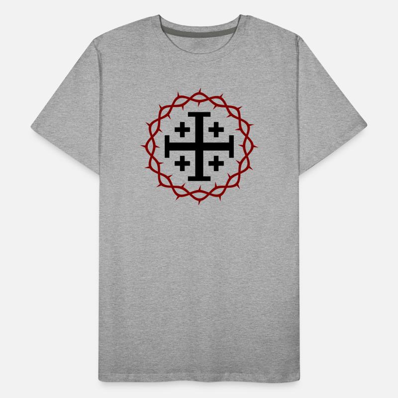 Croix de Jérusalem et couronne d’épines T-shirt bio Premium Homme