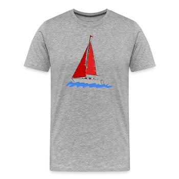 Segler - Männer Premium Bio T-Shirt - Grau meliert - Vorne - Damien (186cm)