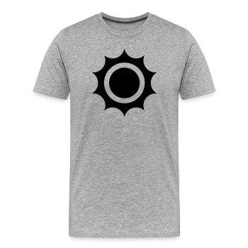 „Sonnenenergie - Saubere Zukunft“ - Männer Premium Bio T-Shirt - Grau meliert - Vorne - Damien (186cm)
