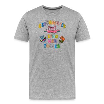 Frères et sœurs Cher frère sœur - T-shirt bio Premium Homme - gris chiné - Devant - Damien (186cm)