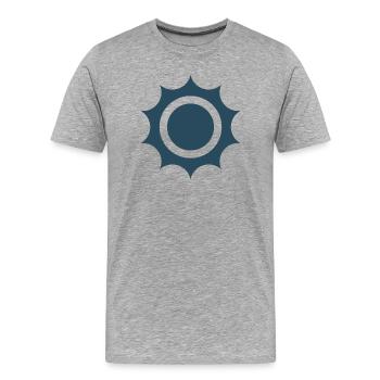 "Solar Energy – Clean Future" - Men's Premium Organic T-Shirt - heather grey - Front - Damien (186cm)
