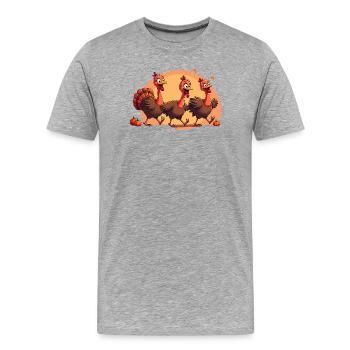 Thanksgiving Truthahn Baby - Männer Premium Bio T-Shirt - Grau meliert - Vorne - Damien (186cm)