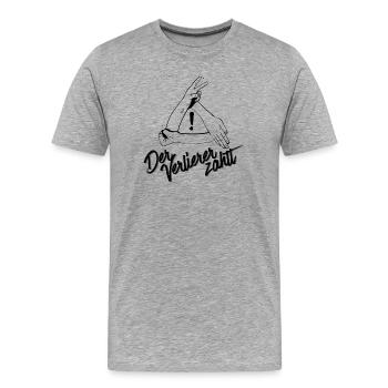 Der Verlierer zahlt – Schere Stein Papier - Männer Premium Bio T-Shirt - Grau meliert - Vorne - Damien (186cm)