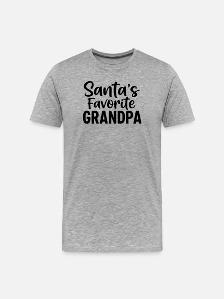 Santa's Favorite Grandpa - Männer Premium Bio T-Shirt - Grau meliert