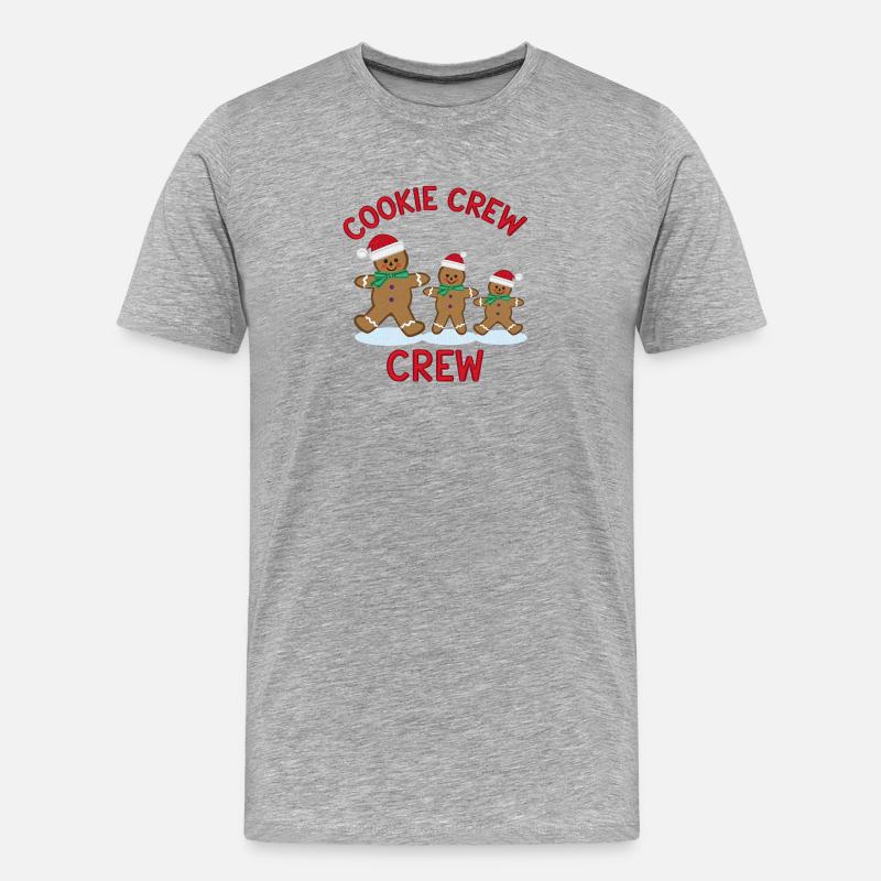 Cookie Crew Weihnachtsleute - Männer Premium Bio T-Shirt - Grau meliert