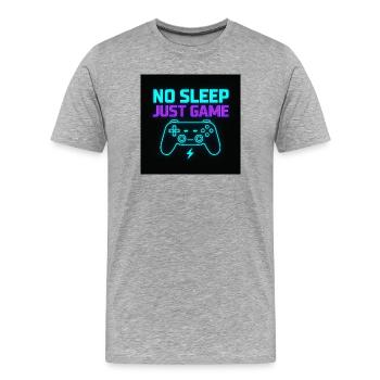 Kein Schlaf, nur Spiel - Männer Premium Bio T-Shirt - Grau meliert - Vorne - Damien (186cm)