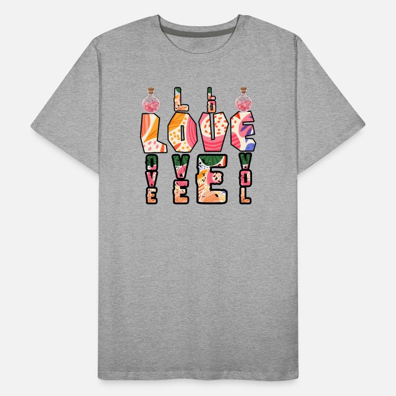 Boho Bunte Liebesbriefe Männer Premium Bio T-Shirt