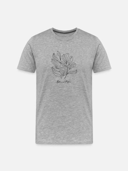 Movement of Nature - Botanical Line Art - Men's Premium Organic T-Shirt - heather grey