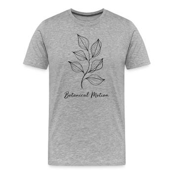 Mouvement botanique – Mouvement de la nature - T-shirt bio Premium Homme - gris chiné - Devant - Damien (186cm)