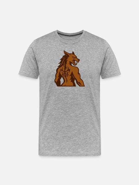 Wolfsrufer Tribal Tattoo Illustration - Men's Premium Organic T-Shirt - heather grey