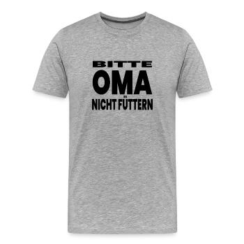 Grand-mère - T-shirt bio Premium Homme - gris chiné - Devant - Damien (186cm)