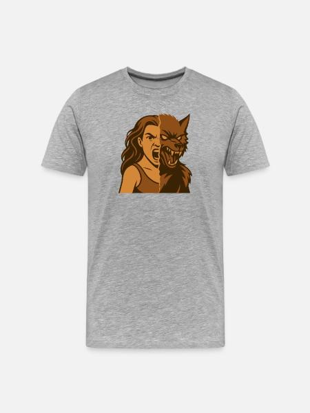 Human-Werewolf Duality - Men's Premium Organic T-Shirt - heather grey