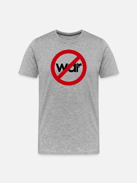 Stop War – For Peace & Freedom - Men's Premium Organic T-Shirt - heather grey