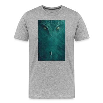 Monstre marin à flot - T-shirt bio Premium Homme - gris chiné - Devant - Damien (186cm)
