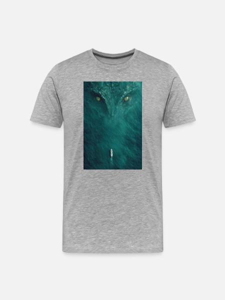 Sea Monster Afloat - Men's Premium Organic T-Shirt - heather grey