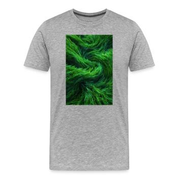 Tourbillons de fourrure émeraude - T-shirt bio Premium Homme - gris chiné - Devant - Damien (186cm)