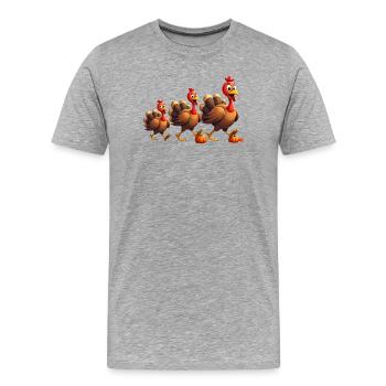 Thanksgiving Truthahn Baby - Männer Premium Bio T-Shirt - Grau meliert - Vorne - Damien (186cm)