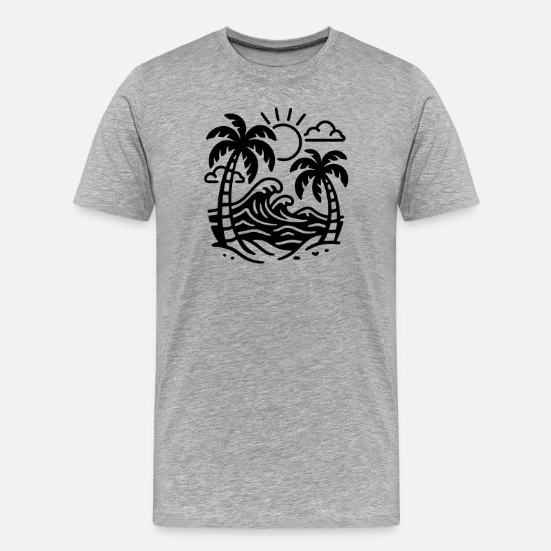Urlaub - Männer Premium Bio T-Shirt - Grau meliert