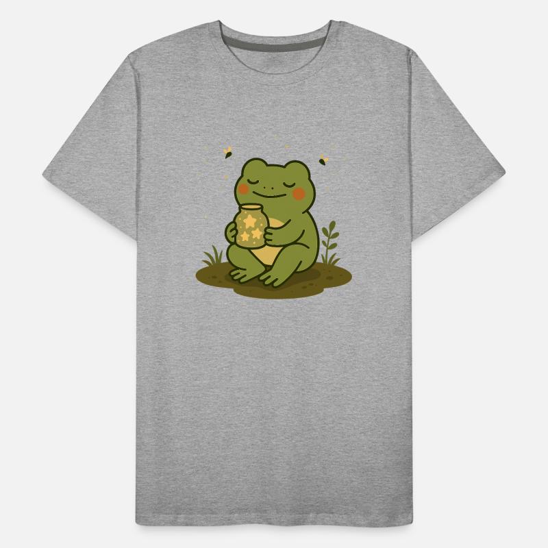 Frosch mit Sternenglas – Magisches Design Männer Premium Bio T-Shirt