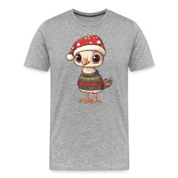 Bouquet Noël - T-shirt bio Premium Homme - gris chiné - Devant - Damien (186cm)